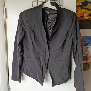 Eileen Fisher Wool Blend with Silk Blend Liner Black Blazer Size 6